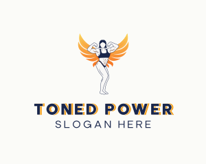 Woman Muscles Wings logo