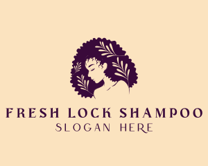 Afro Leaf Woman logo design