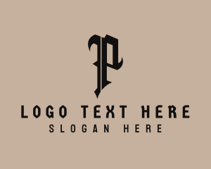 Creative Gothic Letter P logo
