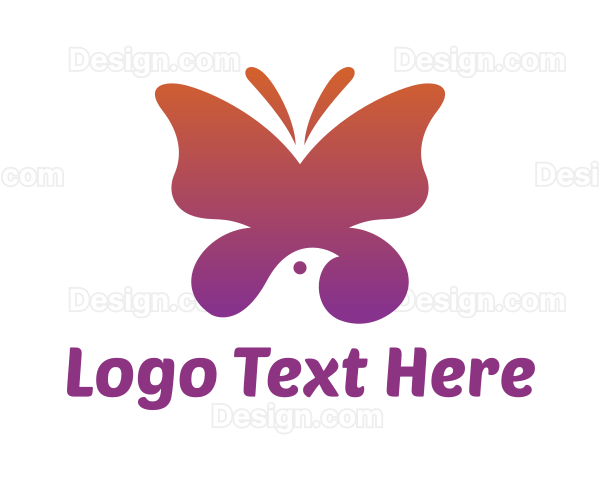 Gradient Butterfly Bird Logo