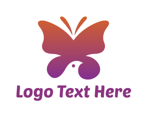 Gradient Butterfly Bird logo