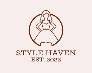 Woman Dress Gown logo design