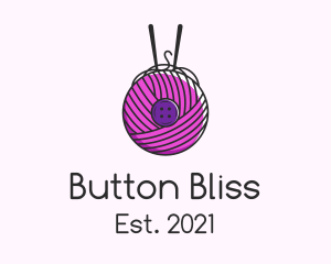 Button Yarn Ball  logo design