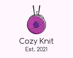 Button Yarn Ball  logo design