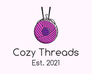 Button Yarn Ball  logo design