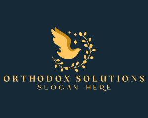 Dove Bird Wreath logo design