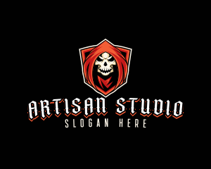 Evil Skull Shield logo design