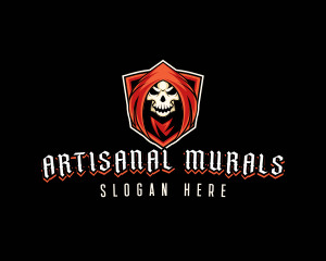 Evil Skull Shield logo design