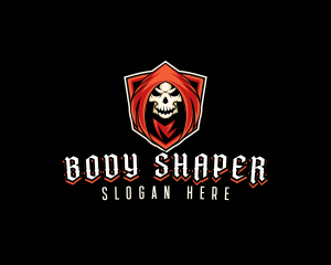 Evil Skull Shield logo design