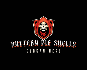 Evil Skull Shield logo design