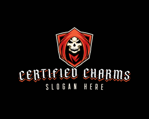 Evil Skull Shield logo design