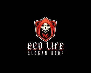 Evil Skull Shield logo design