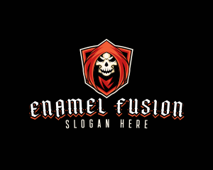 Evil Skull Shield logo design