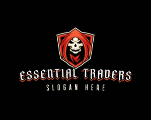 Evil Skull Shield logo design