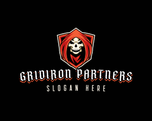 Evil Skull Shield logo design