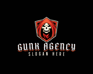 Evil Skull Shield logo design