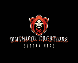 Evil Skull Shield logo design