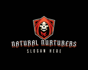 Evil Skull Shield logo design