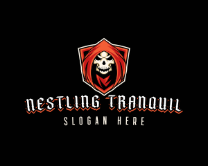 Evil Skull Shield logo design