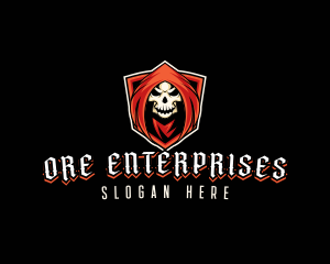 Evil Skull Shield logo design