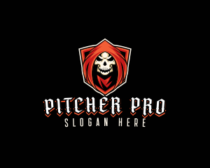 Evil Skull Shield logo design