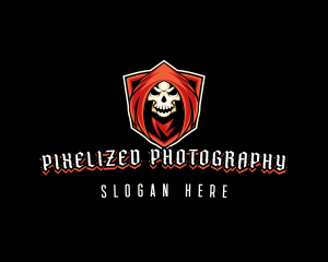 Evil Skull Shield logo design