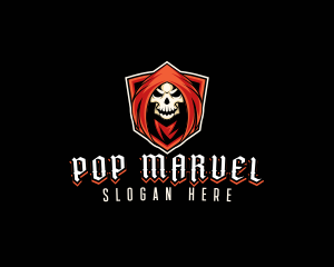 Evil Skull Shield logo design