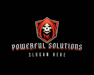 Evil Skull Shield logo design