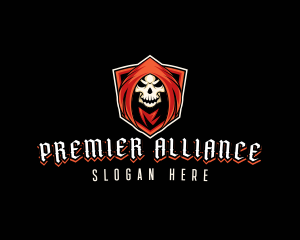 Evil Skull Shield logo design