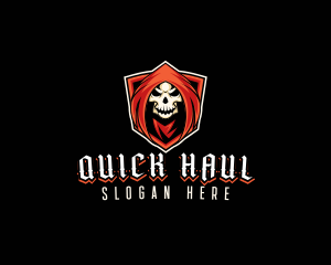 Evil Skull Shield logo design