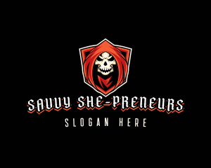 Evil Skull Shield logo design