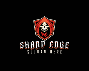 Evil Skull Shield logo design