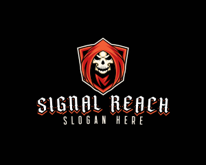 Evil Skull Shield logo design