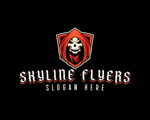 Evil Skull Shield logo design