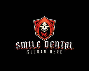 Evil Skull Shield logo design