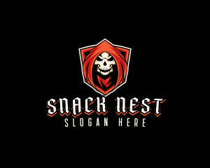 Evil Skull Shield logo design