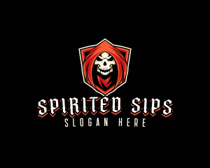 Evil Skull Shield logo design