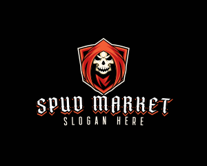 Evil Skull Shield logo design