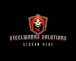 Evil Skull Shield logo design