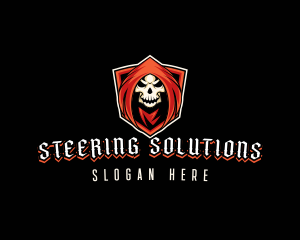 Evil Skull Shield logo design