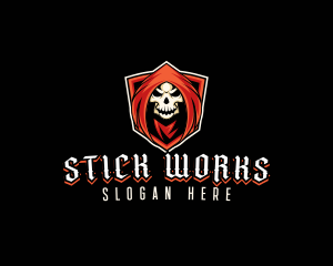 Evil Skull Shield logo design