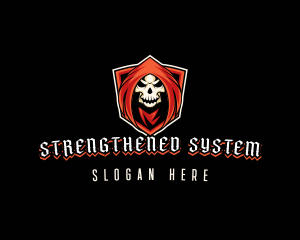 Evil Skull Shield logo design