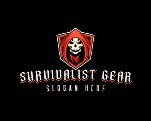 Evil Skull Shield logo design