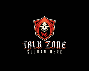 Evil Skull Shield logo design