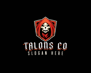 Evil Skull Shield logo design