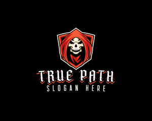 Evil Skull Shield logo design