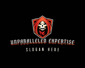 Evil Skull Shield logo design