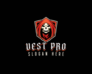 Evil Skull Shield logo design