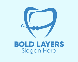 Orthodontist Dental Tooth Braces logo design