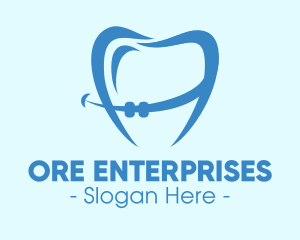 Orthodontist Dental Tooth Braces logo design